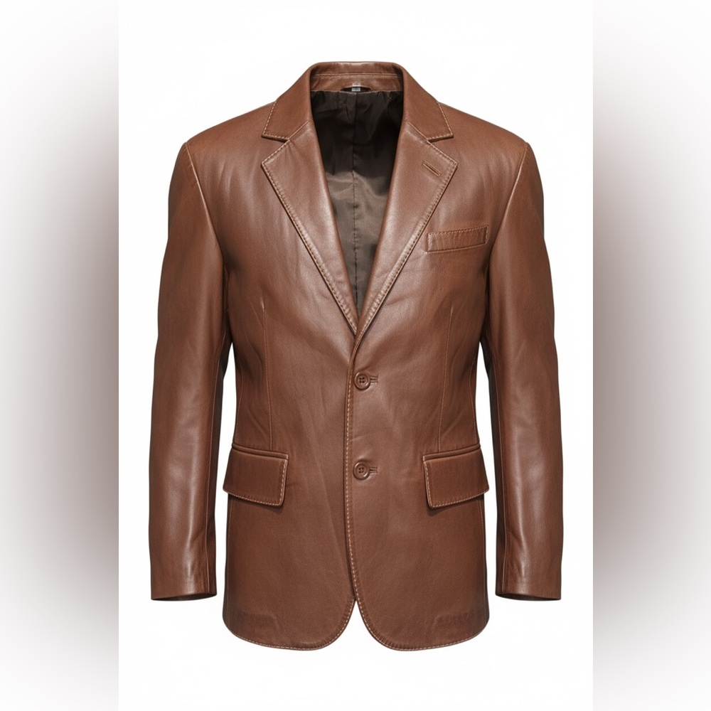 New w/ tag Men’s Genuine Lambskin Leather Blazer Jacket  in Size Medium